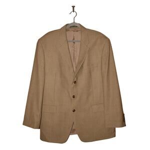LAUREN RALPH LAUREN $295 Beige Wool 3-Button Blazer Jacket Men's 46R‎